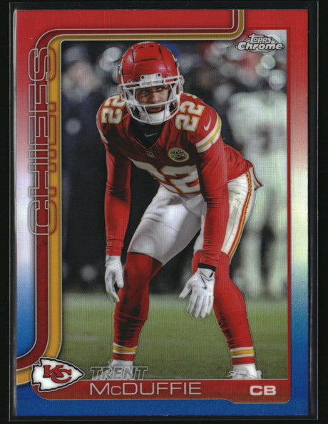 Trent McDuffie 2025 Topps Chrome Red White and Blue Refractor #154