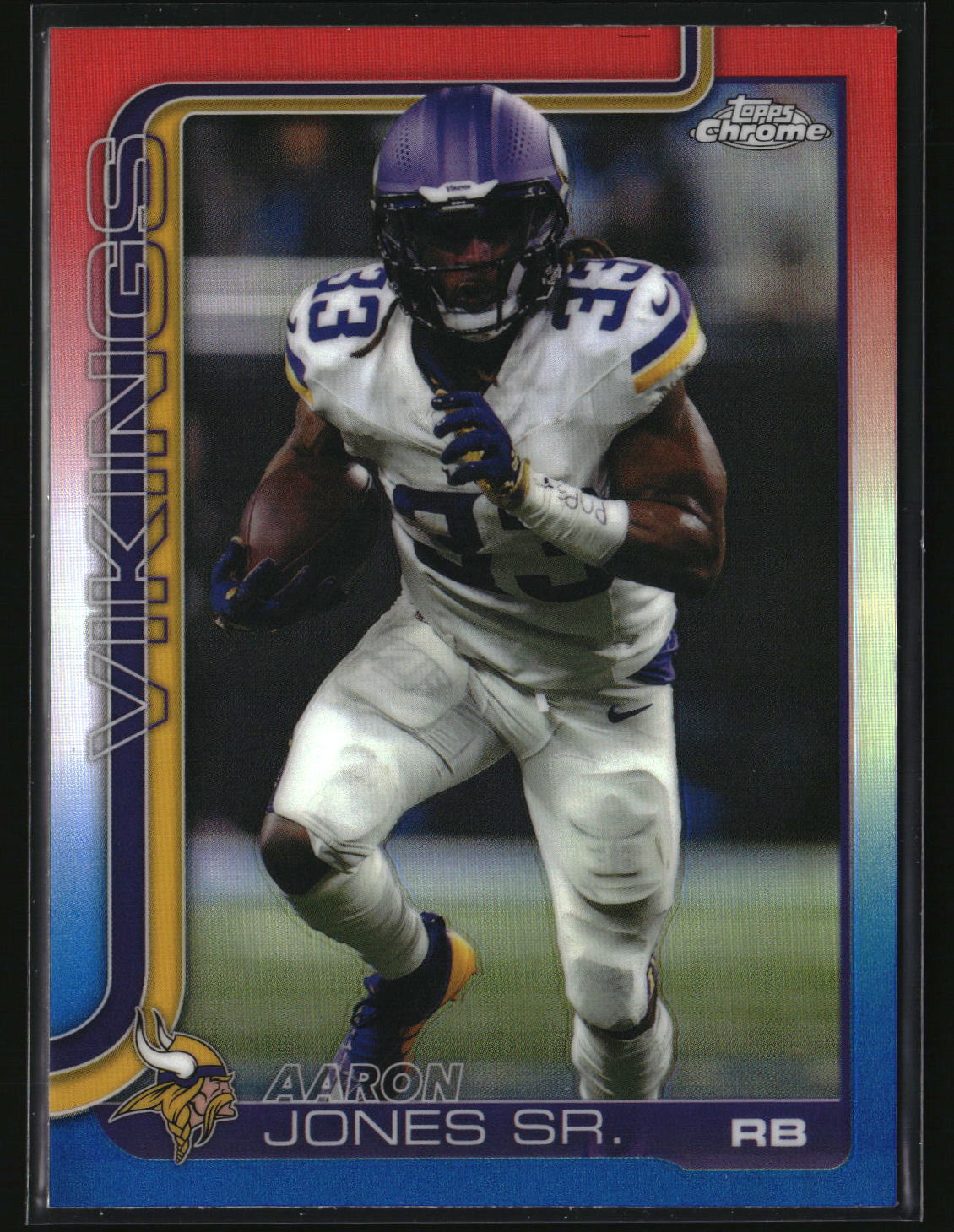 Aaron Jones 2025 Topps Chrome Red White and Blue Refractor #201