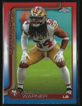 Fred Warner 2025 Topps Chrome Red White and Blue Refractor #268
