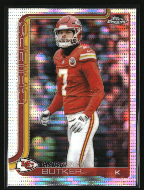 Harrison Butker 2025 Topps Chrome Pulsar Refractor #151