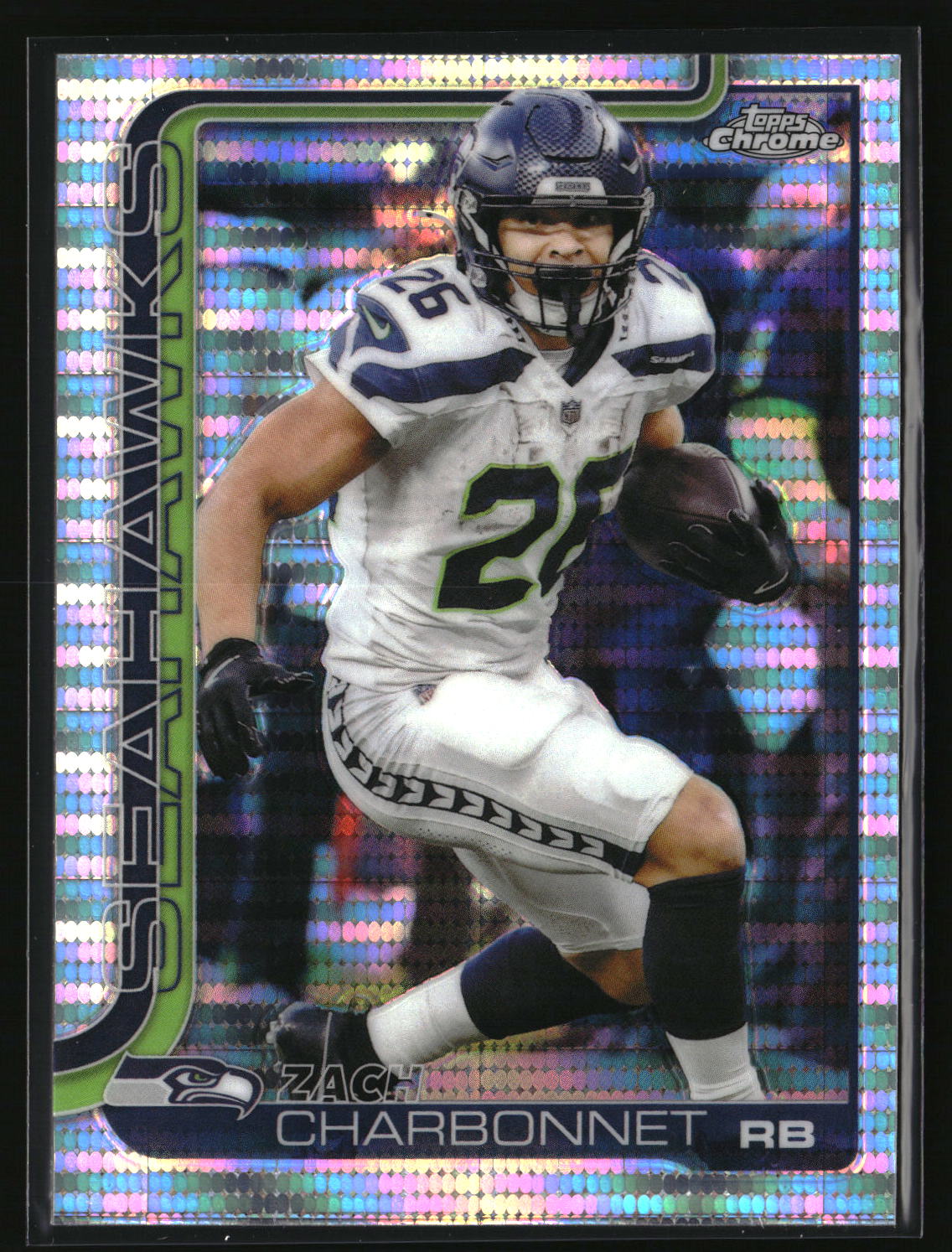 Zach Charbonnet 2025 Topps Chrome Pulsar Refractor #279