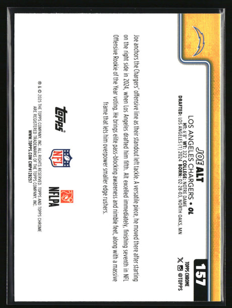 Joe Alt 2025 Topps Chrome Ray Wave Refractor #157