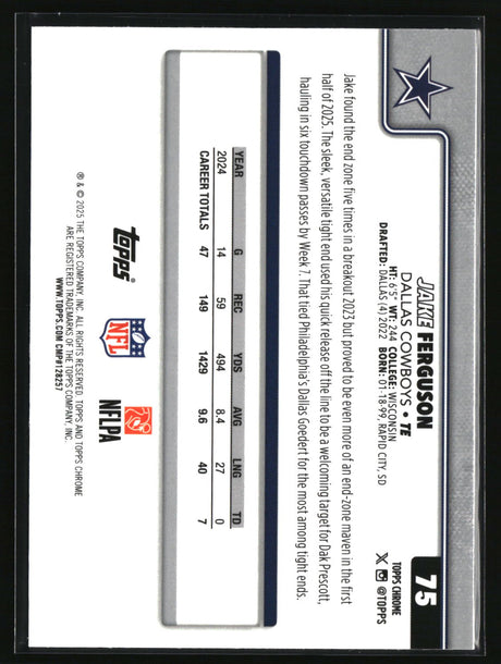 Jake Ferguson 2025 Topps Chrome Ray Wave Refractor #75