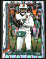 Jaylen Waddle 2025 Topps Chrome Ray Wave Refractor #186