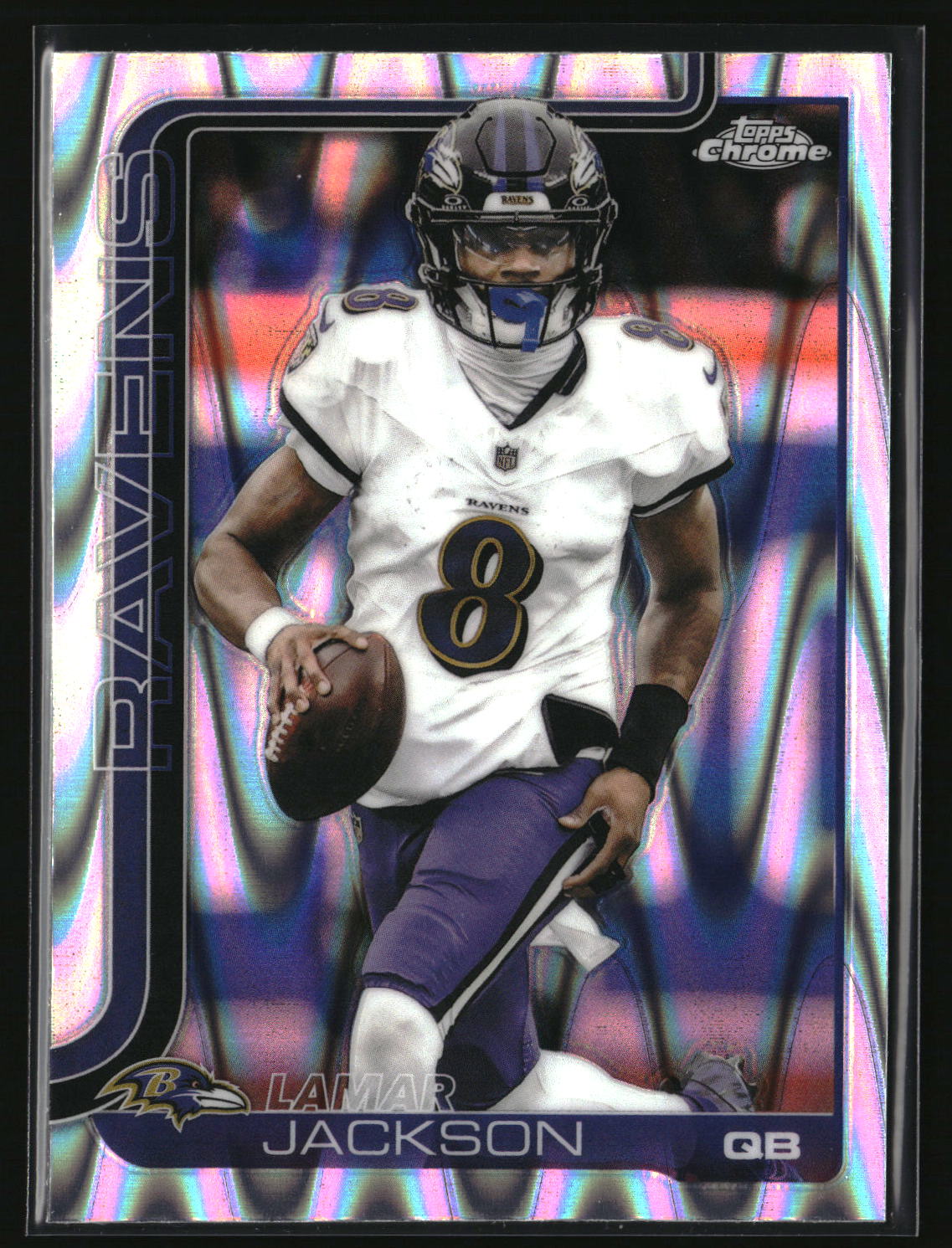 Lamar Jackson 2025 Topps Chrome Ray Wave Refractor #24