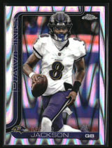 Lamar Jackson 2025 Topps Chrome Ray Wave Refractor #24