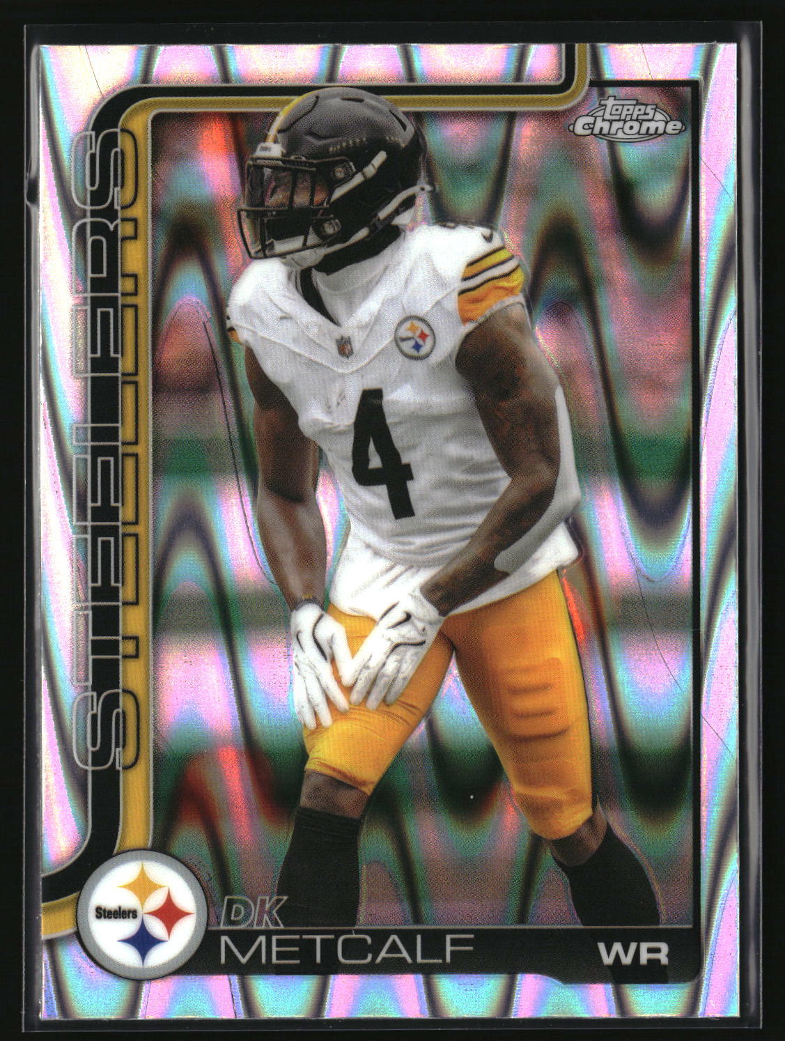 DK Metcalf 2025 Topps Chrome Ray Wave Refractor #254