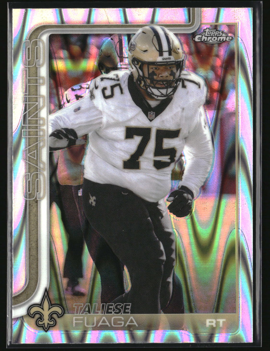 Taliese Fuaga 2025 Topps Chrome Ray Wave Refractor #219