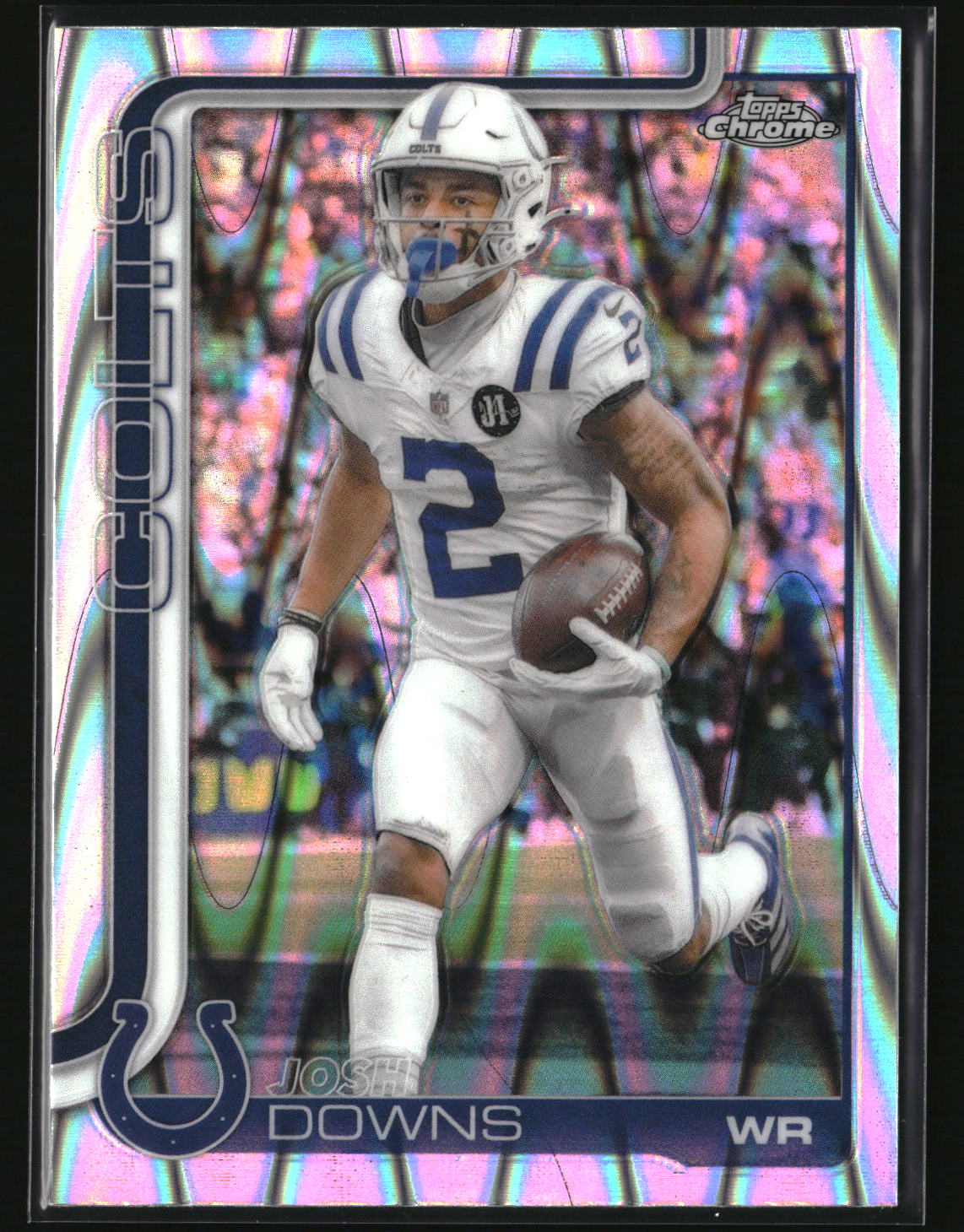 Josh Downs 2025 Topps Chrome Ray Wave Refractor #127