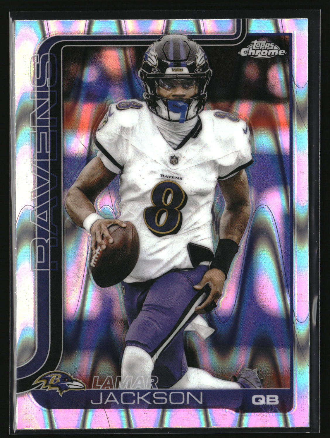 Lamar Jackson 2025 Topps Chrome Ray Wave Refractor #24