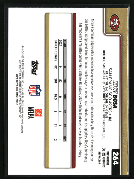 Nick Bosa 2025 Topps Chrome Refractor #264