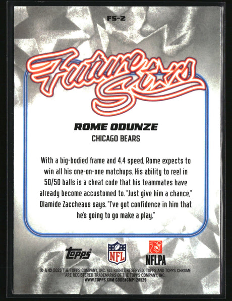 Rome Odunze 2025 Topps Chrome Future Stars #FS-2