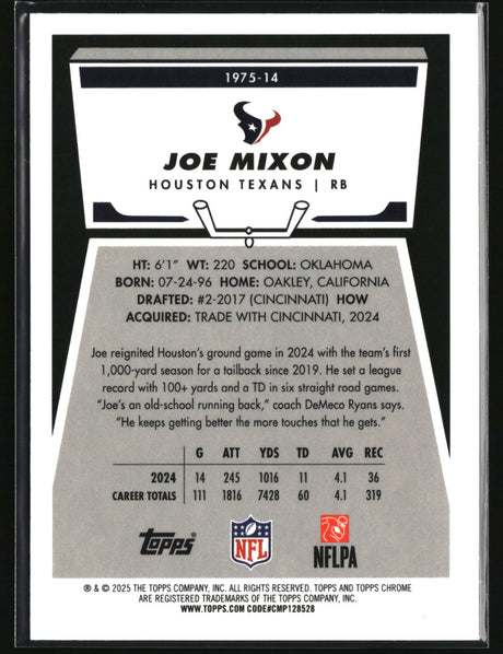 Joe Mixon 2025 Topps Chrome 1975 Topps #1975-14