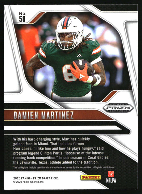 Damien Martinez 2025 Panini Prizm Draft Picks #58