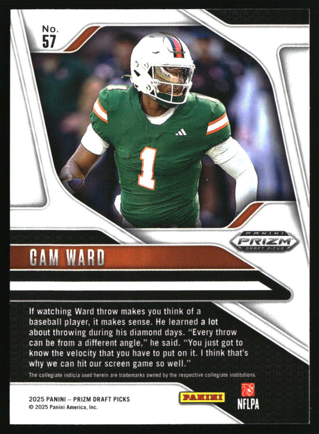 Cam Ward 2025 Panini Prizm Draft Picks #57