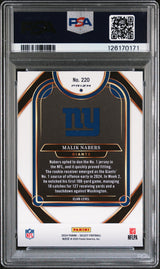 Malik Nabers 2024 Panini Select Red & Yellow Prizm Shock #220 PSA 10