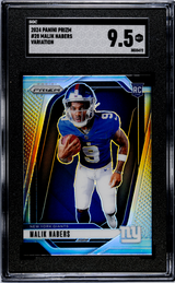 Malik Nabers 2024 Panini Prizm Rookie Variations Silver Prizm #28 SGC 9.5