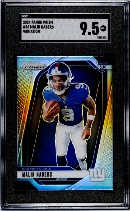 Malik Nabers 2024 Panini Prizm Rookie Variations Silver Prizm #28 SGC 9.5