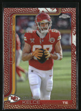 Travis Kelce 2025 Topps Chrome Football Leather Refractor #150