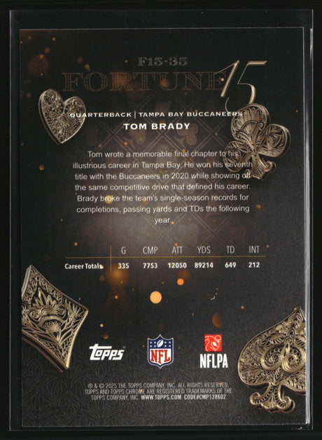 Tom Brady 2025 Topps Chrome Fortune 15 #F15-35