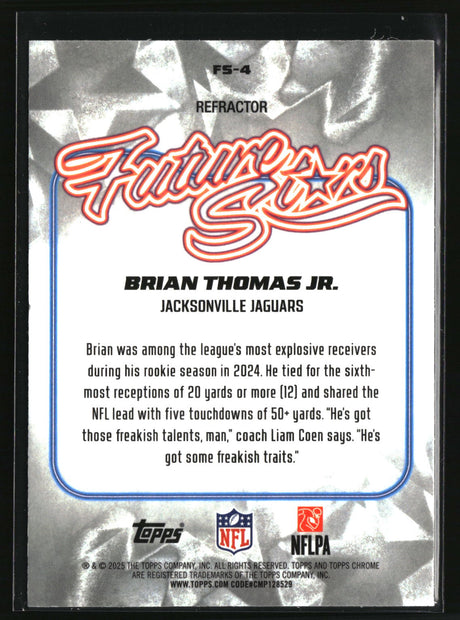 Brian Thomas Jr. 2025 Topps Chrome Future Stars Refractor #FS-4