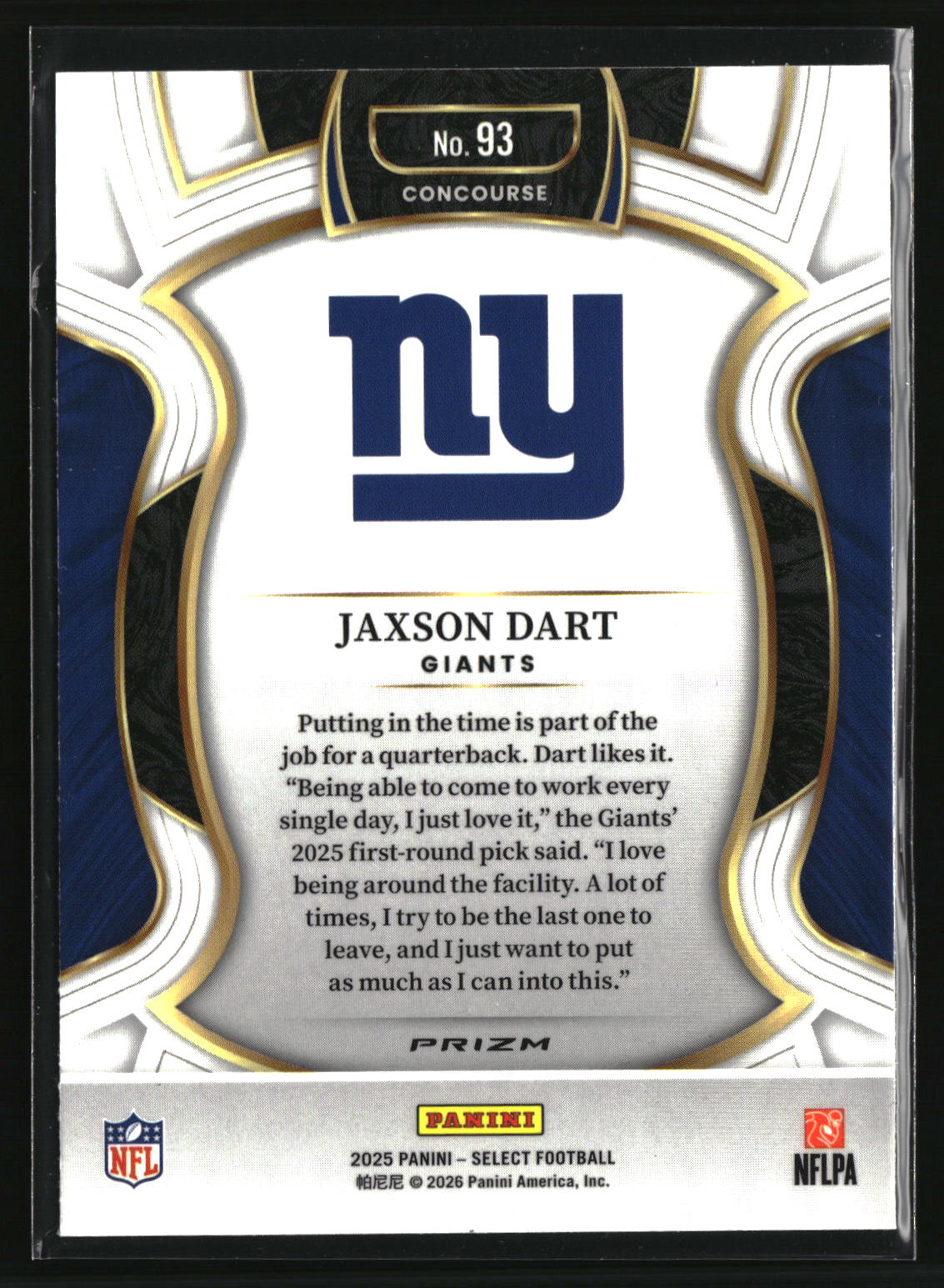 Jaxson Dart 2025 Panini Select Black and Red Prizm Shock #93