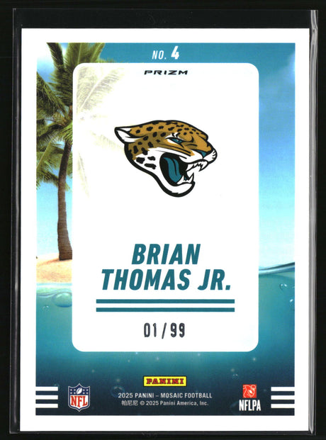 Brian Thomas Jr. 2025 Panini Mosaic Splash Mosaic Blue #4 #/99