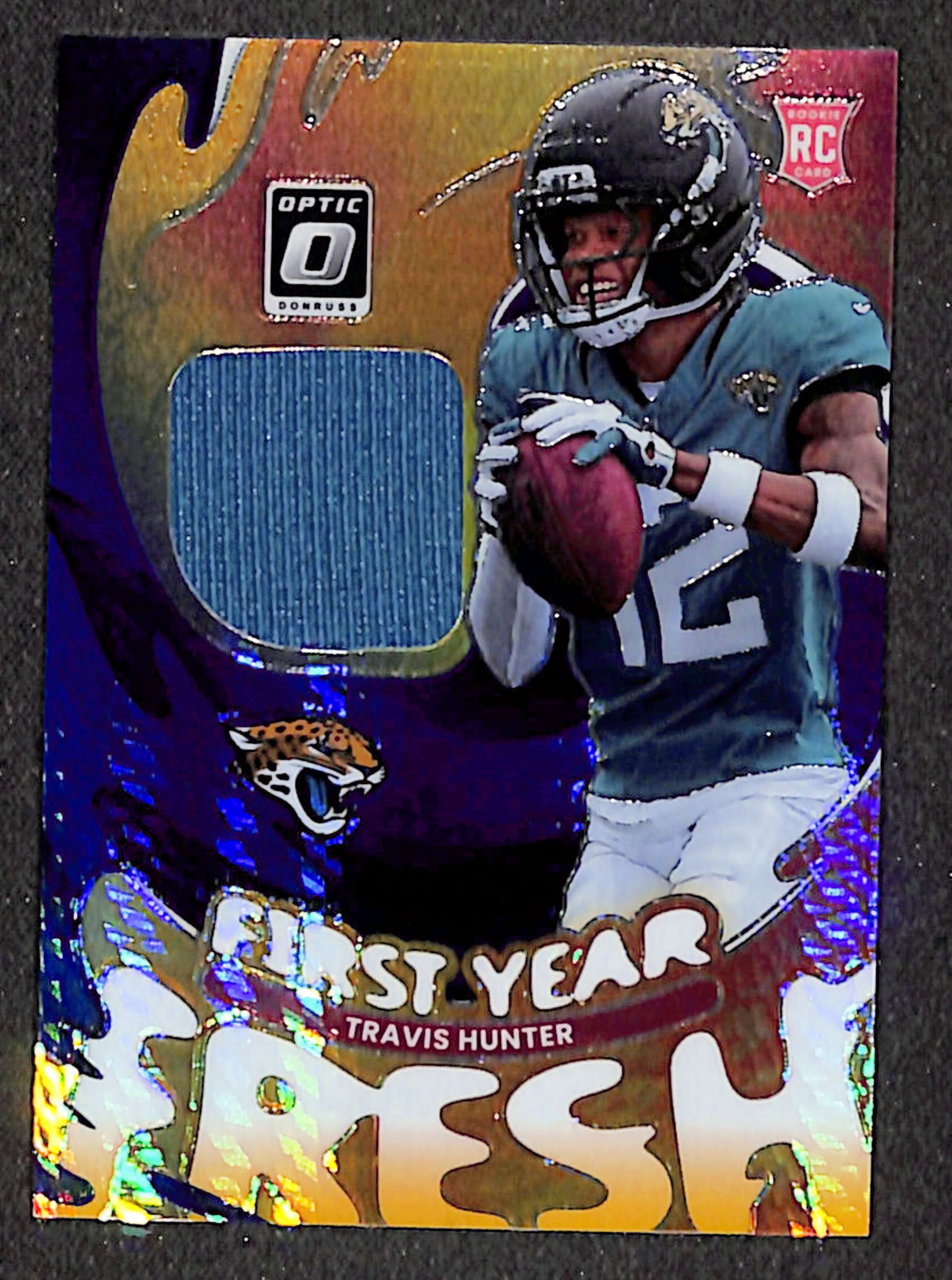 Travis Hunter 2025 Donruss Optic First Year Fresh Blue Hyper #FYFBH-THR