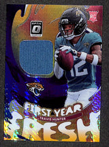 Travis Hunter 2025 Donruss Optic First Year Fresh Blue Hyper #FYFBH-THR