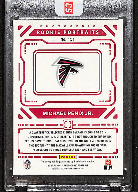 Michael Penix Jr. 2024 Panini Photogenic Autographs Silver #151 #/49