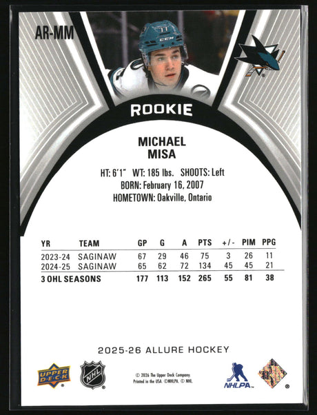 Michael Misa 2025-26 Upper Deck Allure #AR-MM