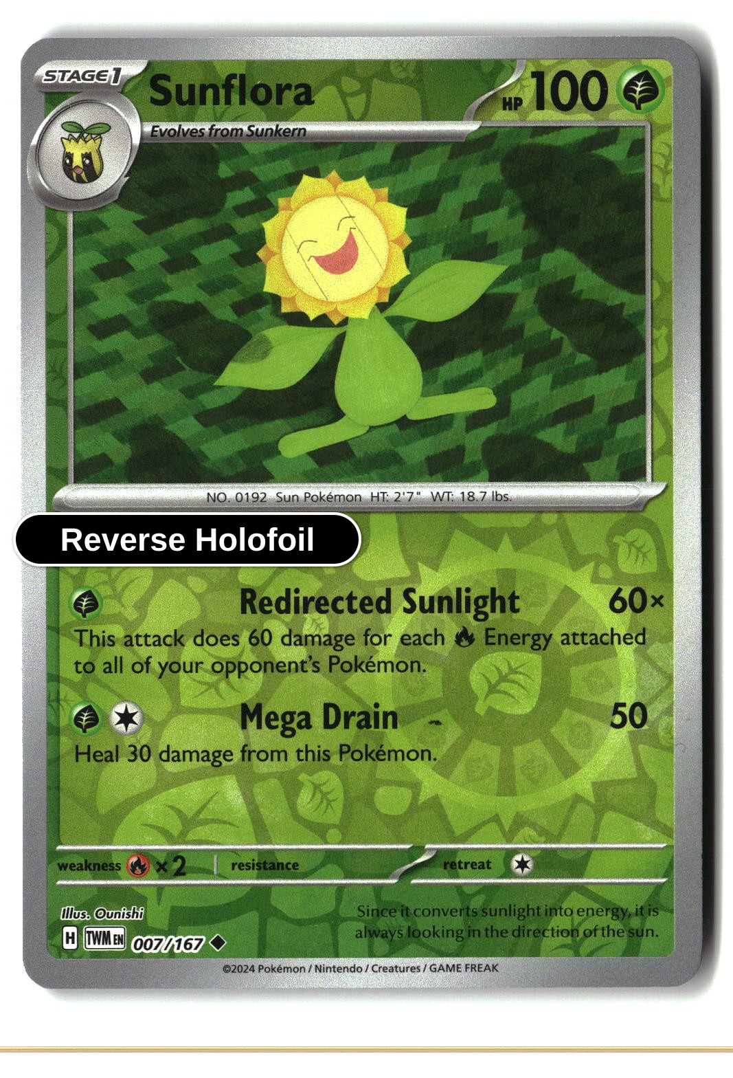 Sunflora - 007/167 - [TWM - SV06: Twilight Masquerade] - Reverse Holofoil