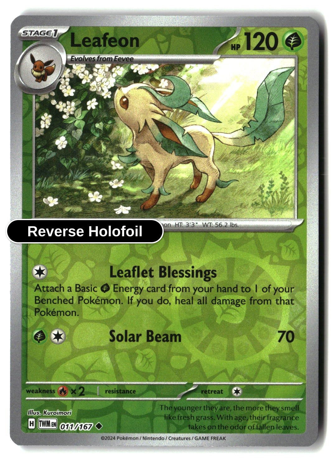 Leafeon - 011/167 - [TWM - SV06: Twilight Masquerade] - Reverse Holofoil