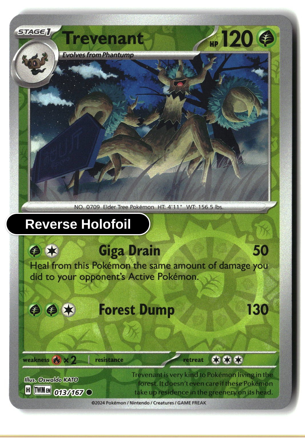Trevenant - 013/167 - [TWM - SV06: Twilight Masquerade] - Reverse Holofoil