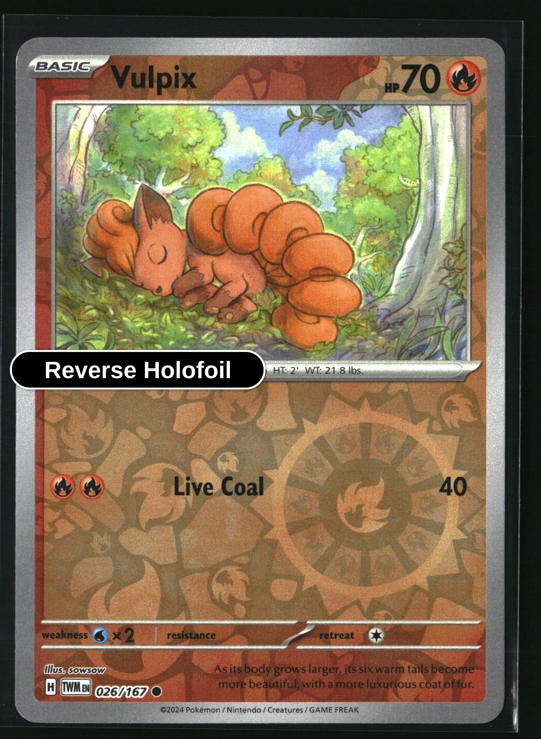 Vulpix - 026/167 - [TWM - SV06: Twilight Masquerade] - Reverse Holofoil