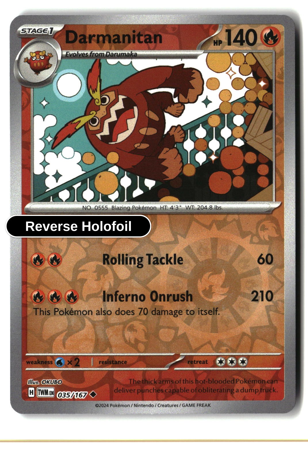 Darmanitan - 035/167 - [TWM - SV06: Twilight Masquerade] - Reverse Holofoil