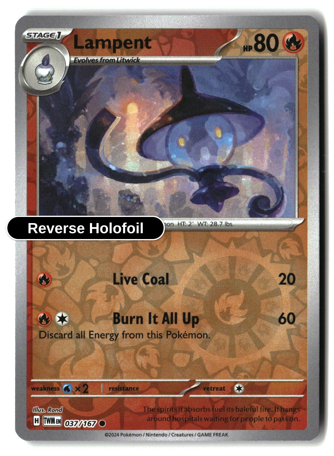 Lampent - 037/167 - [TWM - SV06: Twilight Masquerade] - Reverse Holofoil