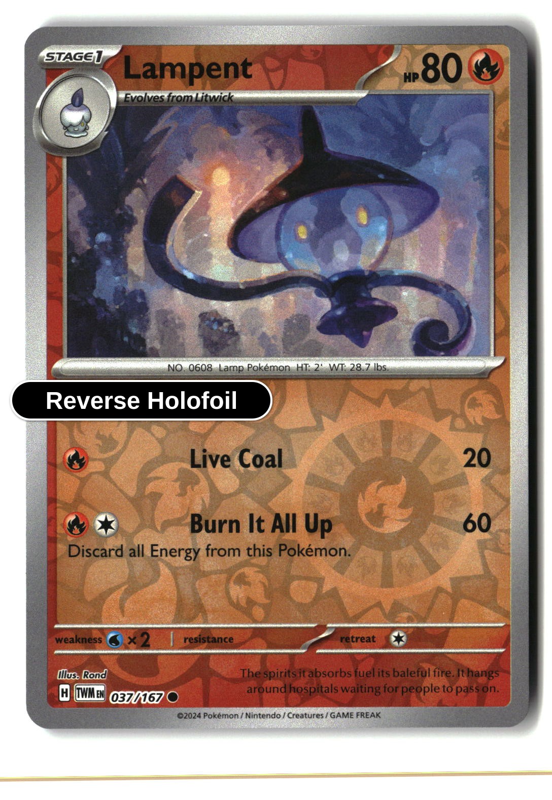 Lampent - 037/167 - [TWM - SV06: Twilight Masquerade] - Reverse Holofoil