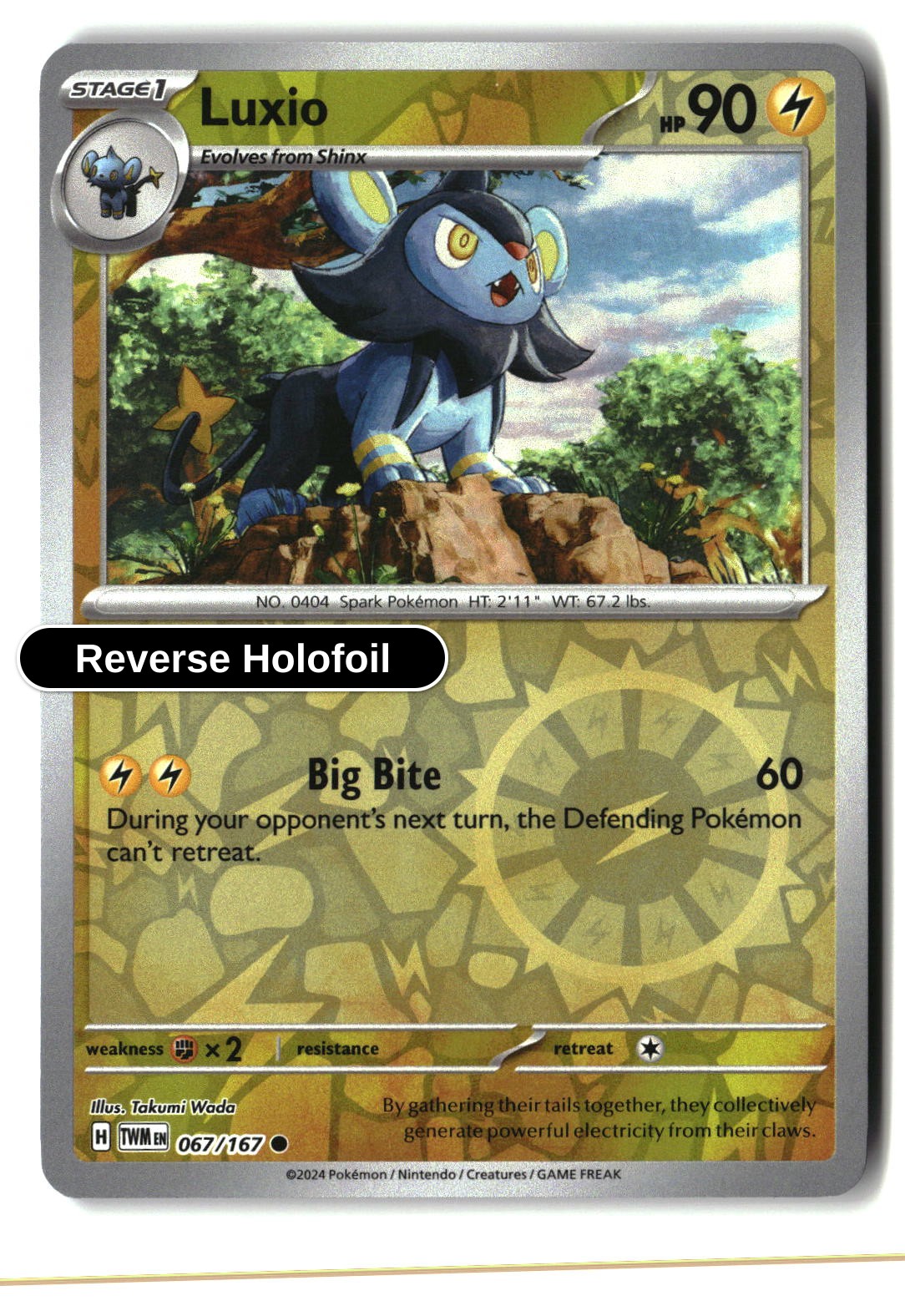 Luxio - 067/167 - [TWM - SV06: Twilight Masquerade] - Reverse Holofoil