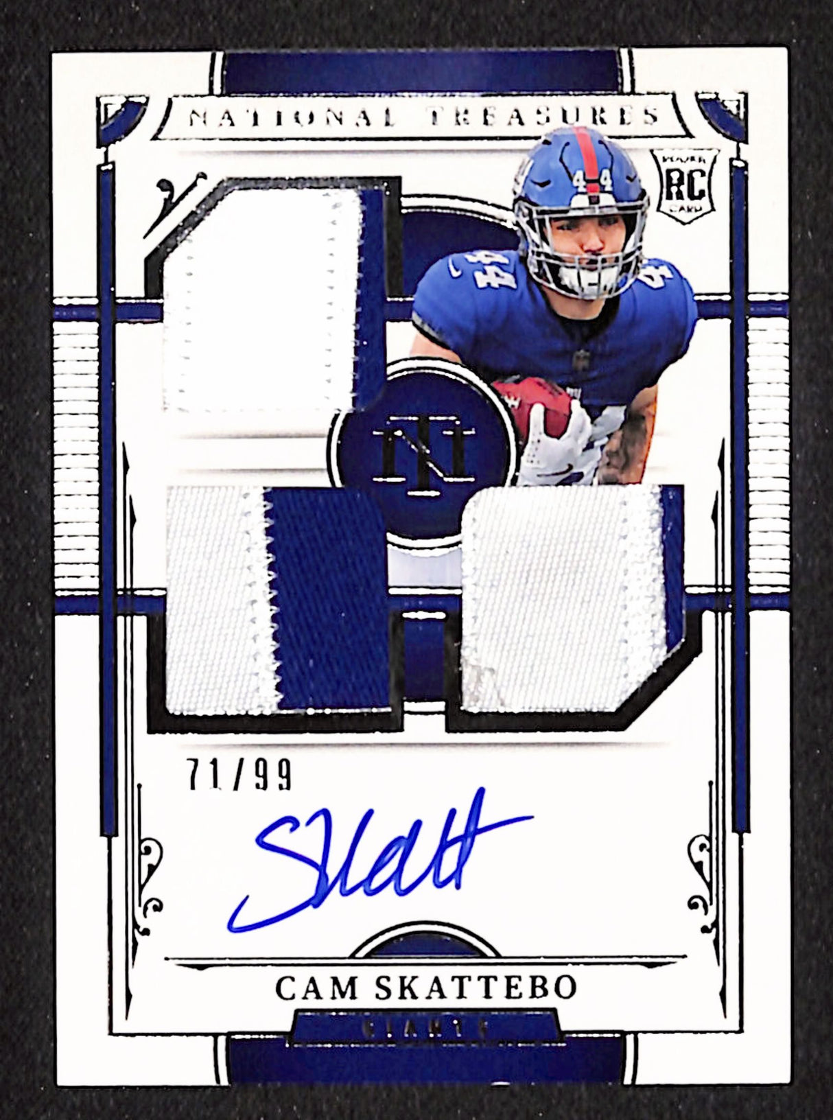 Cam Skattebo 2025 National Treasures Rookie Material Signatures #RMS-CSO #/99