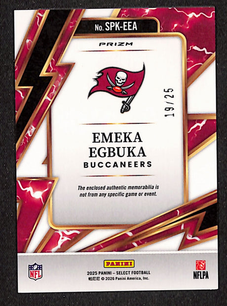 Emeka Egbuka 2025 Panini Select Sparks Tie-Dye Prizm #SPK-EEA #/25