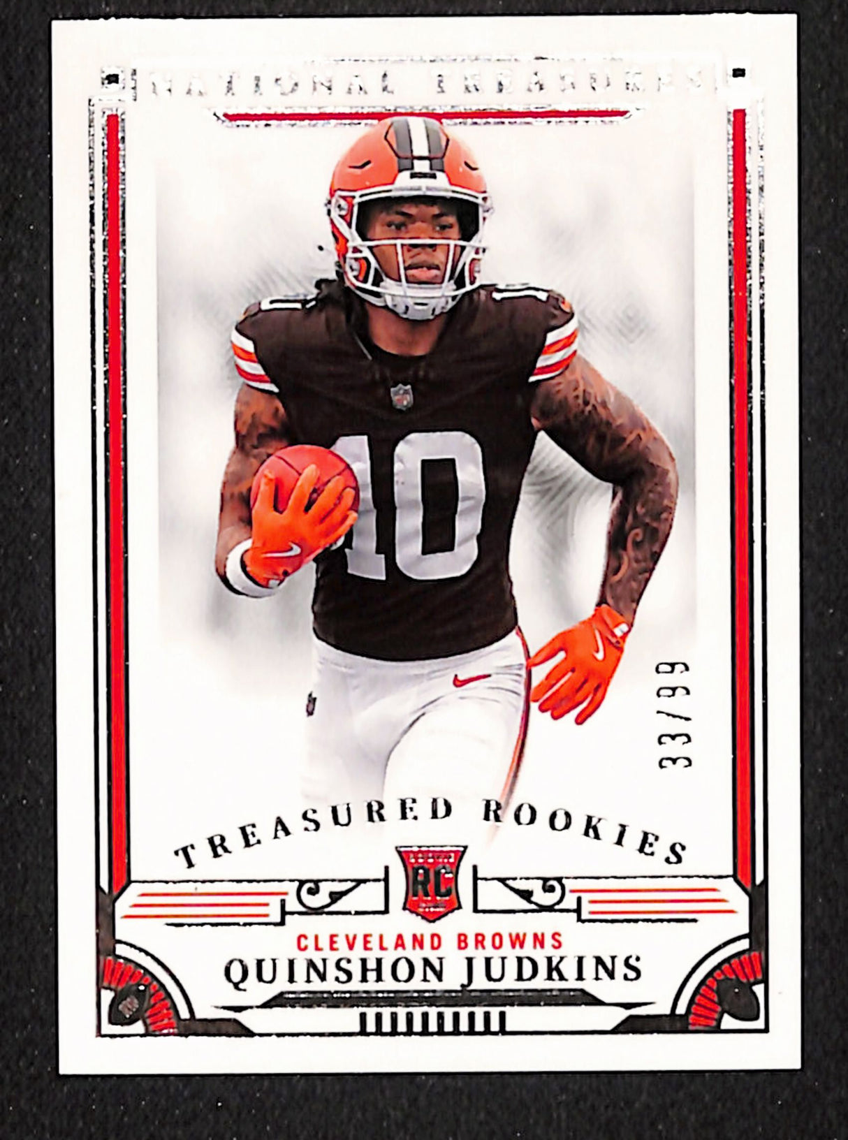 Quinshon Judkins 2025 Panini National Treasures Treasured Rookies #TR-QJS #/99