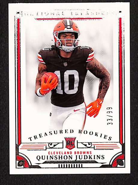 Quinshon Judkins 2025 Panini National Treasures Treasured Rookies #TR-QJS #/99