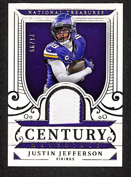 Justin Jefferson 2025 Panini National Treasures Century Materials #CM-JJN #/99