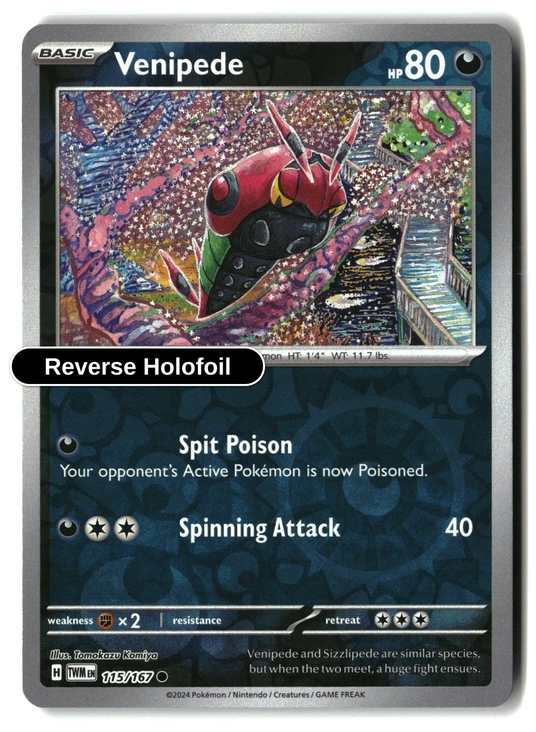 Venipede - 115/167 - [TWM - SV06: Twilight Masquerade] - Reverse Holofoil
