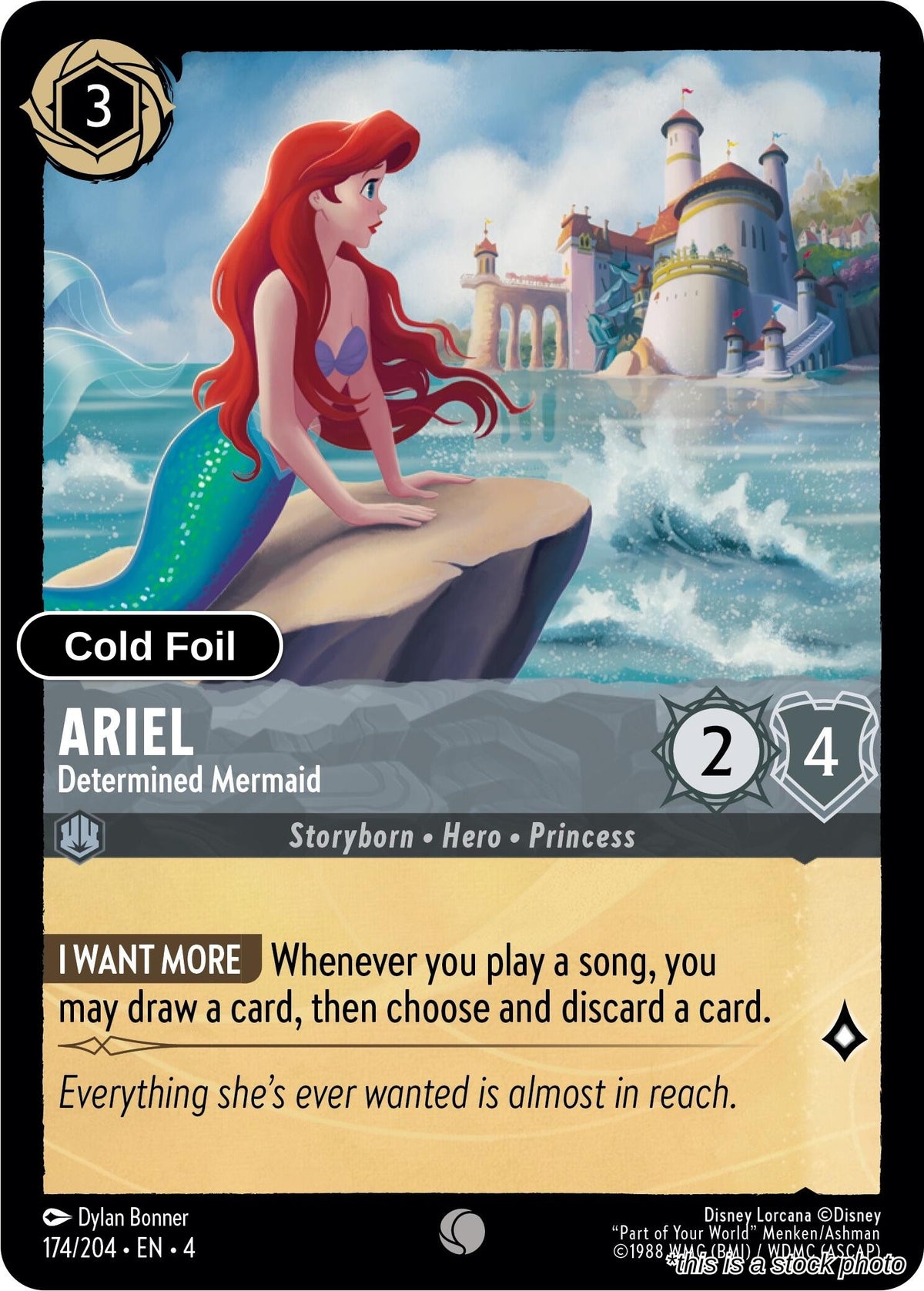 Ariel - Determined Mermaid - 174/204 - [4 - Ursula's Return] - Cold Foil