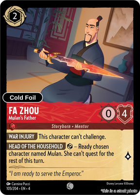 Fa Zhou - Mulan's Father - 105/204 - [4 - Ursula's Return] - Cold Foil