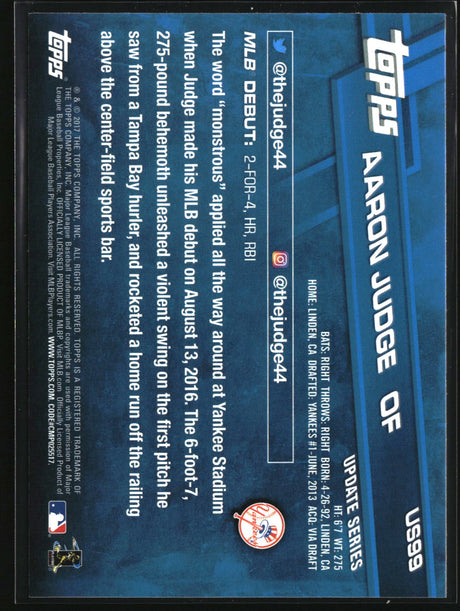 Aaron Judge 2017 Topps Update #US99