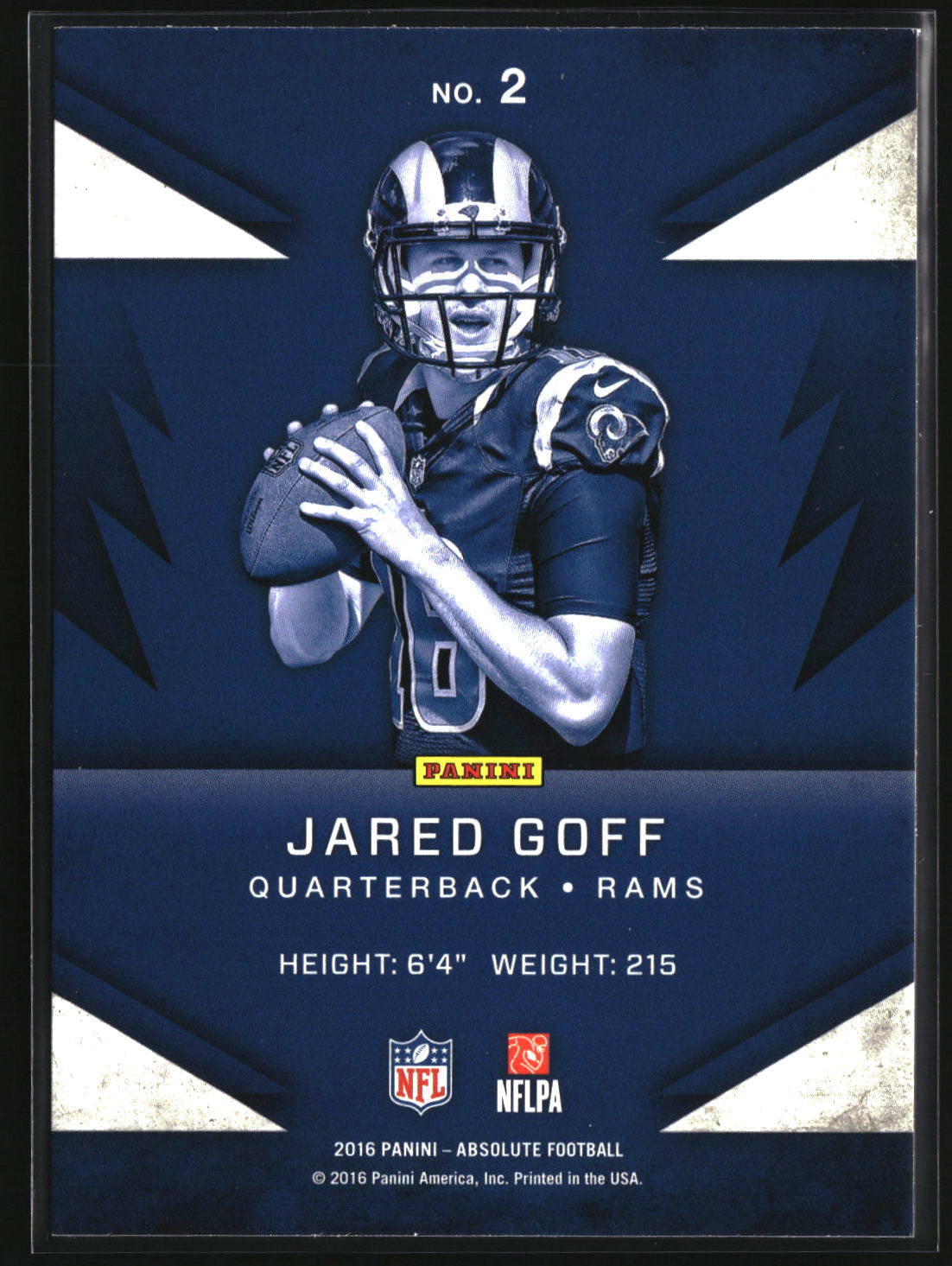 Jared Goff 2016 Panini Absolute Rookie Roundup #2