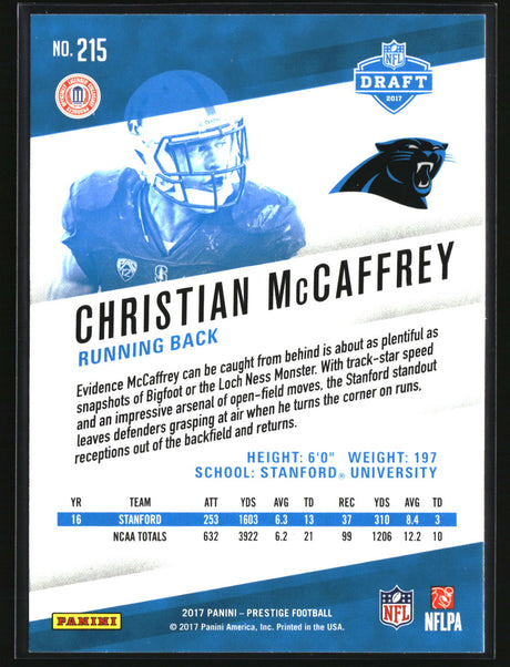Christian McCaffrey 2017 Panini Prestige #215